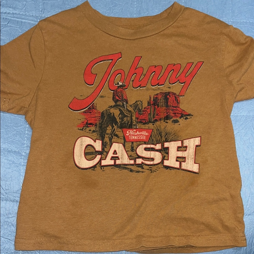 Johnny Cash Kids Brown Graphic T-Shirt